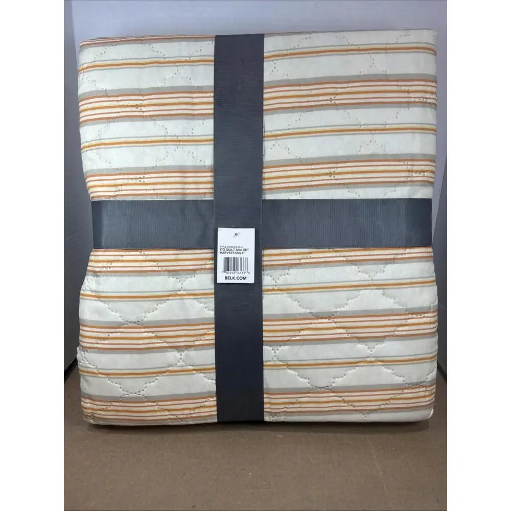 MODERN SOUTHERN HOME Full/Queen Harvest Stripe Quilt Revers